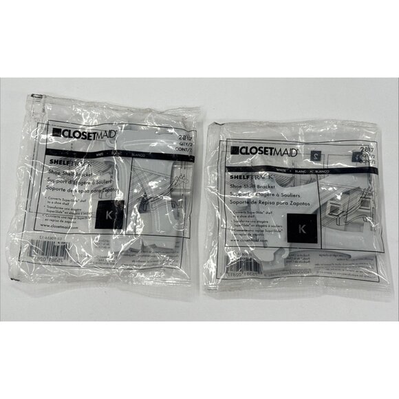 Closetmaid Shelf Track Shoe Shelf Brackets 2 Pack 2817 Total of 4 Brackets NEW - Picture 1 of 7